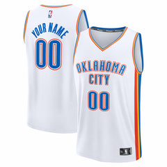White Oklahoma City Thunder Fast Break Custom Jersey | NBA