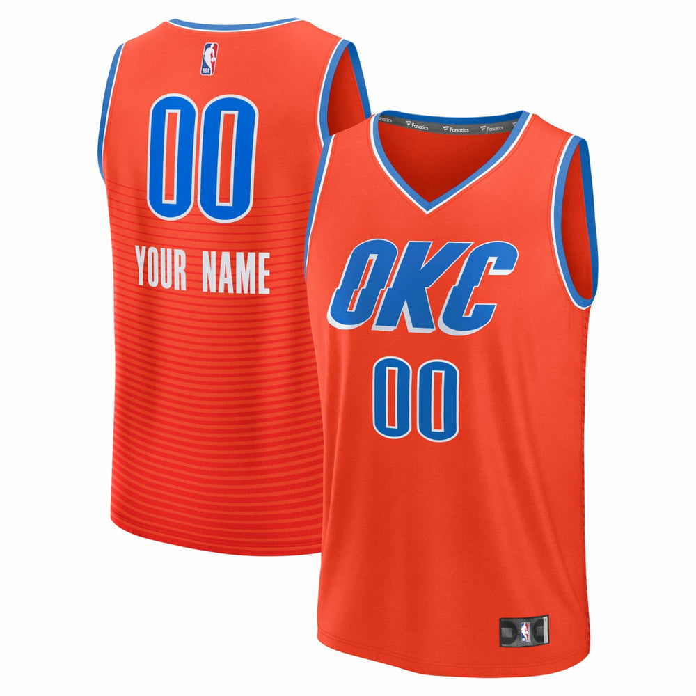 Orange Oklahoma City Thunder Youth Fast Break Custom Jersey | NBA