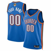 Blue Oklahoma City Thunder Unisex 2025 NBA Finals Patch Custom Swingman Jersey | NBA
