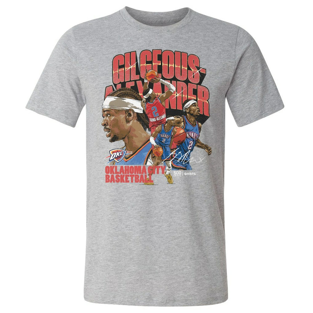 Heather Gray Shai Gilgeous-Alexander Oklahoma City Thunder 500 Level Collage T-Shirt | NBA