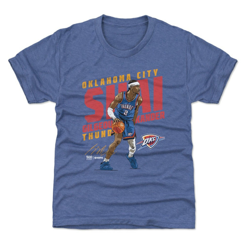 Blue Shai Gilgeous-Alexander Oklahoma City Thunder 500 Level Youth Slant T-Shirt | NBA