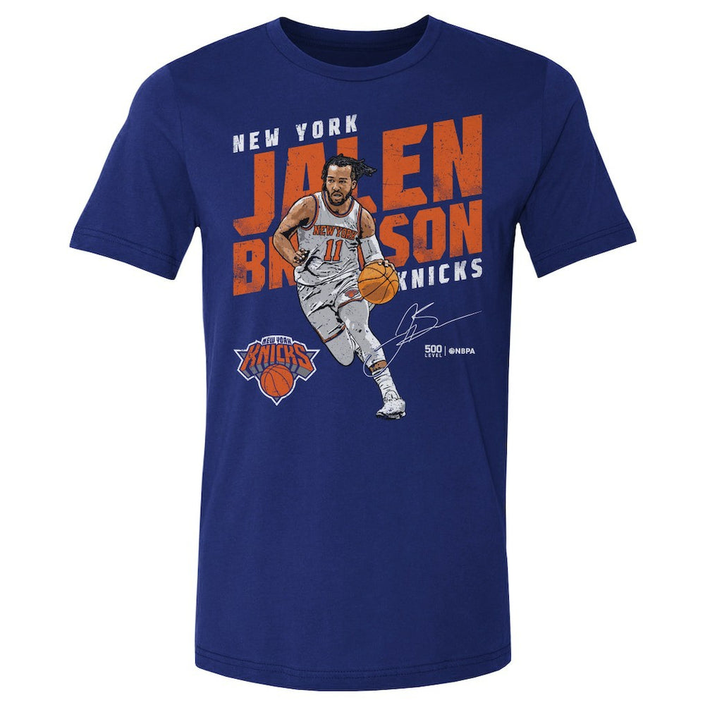 Blue Jalen Brunson New York Knicks 500 Level Slant T-Shirt | NBA