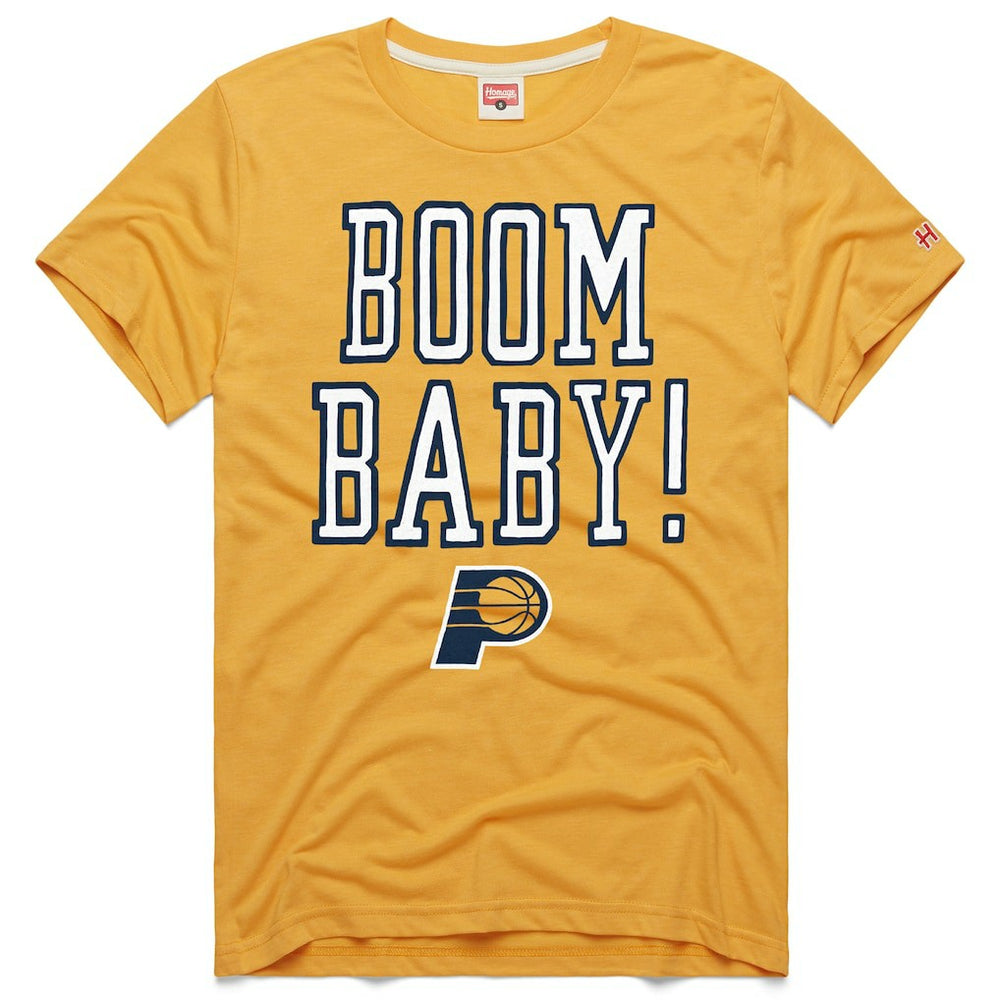 Gold Indiana Pacers Homage Unisex Boom Baby Tri-Blend T-Shirt | NBA