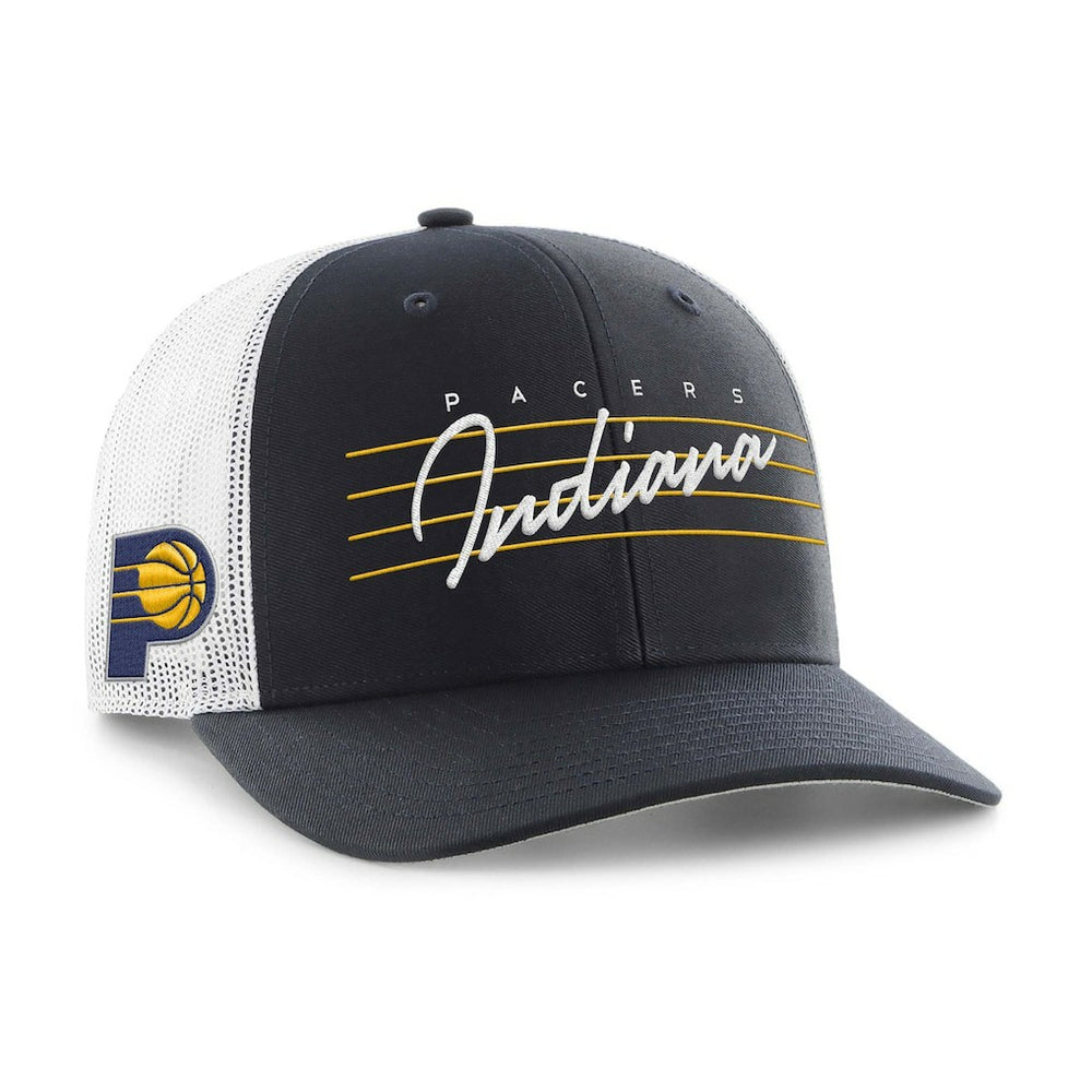 Navy Indiana Pacers '47 Downburst Trucker Adjustable Hat | NBA