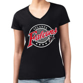 Atlanta Falcons G-III 4Her by Carl Banks Women's Super-Slim Fit Lightweight Pinstripe Circle V-Neck T-Shirt | NFL On sale