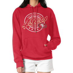 San Francisco 49ers G-III 4Her by Carl Banks Women's Pinstripe Circle Fleece Pullover Hoodie | NFL Hot