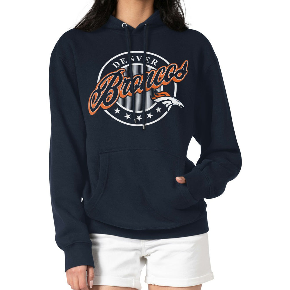 Denver Broncos G-III 4Her by Carl Banks Women's Pinstripe Circle Fleece Pullover Hoodie | NFL On sale