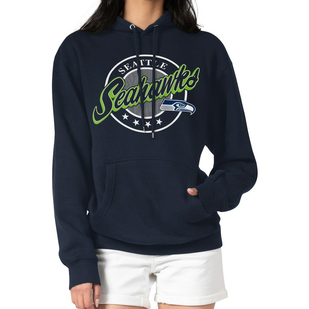 Seattle Seahawks G-III 4Her by Carl Banks Women's Pinstripe Circle Fleece Pullover Hoodie | NFL Hot