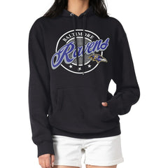 Baltimore Ravens G-III 4Her by Carl Banks Women's Pinstripe Circle Fleece Pullover Hoodie | NFL Outlet