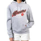 Cleveland Browns G-III 4Her by Carl Banks Women's Pinstripe Circle Fleece Pullover Hoodie | NFL New