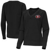 San Francisco 49ers Antigua Women's Varsity Tri-Blend V-Neck Long Sleeve T-Shirt | NFL Outlet