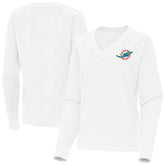 Miami Dolphins Antigua Women's Varsity Tri-Blend V-Neck Long Sleeve T-Shirt | NFL US