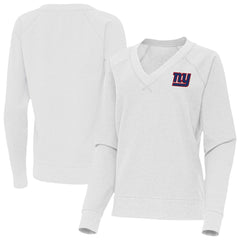New York Giants Antigua Women's Varsity Tri-Blend V-Neck Long Sleeve T-Shirt | NFL New