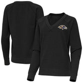 Baltimore Ravens Antigua Women's Varsity Tri-Blend V-Neck Long Sleeve T-Shirt | NFL New