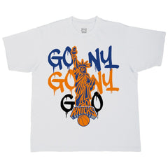 White New York Knicks Stadium Essentials Unisex Oversized Go NY Go T-Shirt | NBA