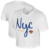 White New York Knicks Stadium Essentials Cropped Third Quarter T-Shirt | NBA