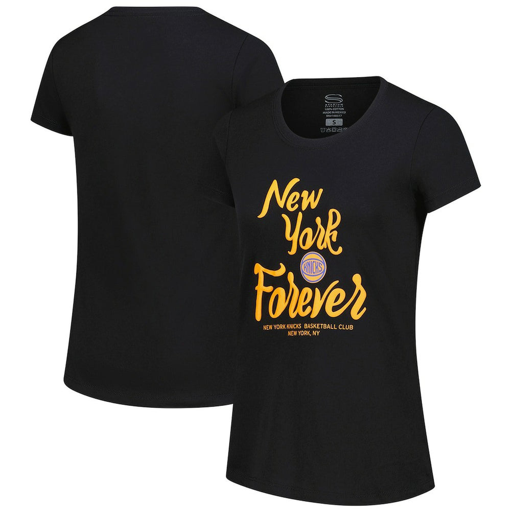 Black New York Knicks Stadium Essentials Women's Forever NYC T-Shirt | NBA