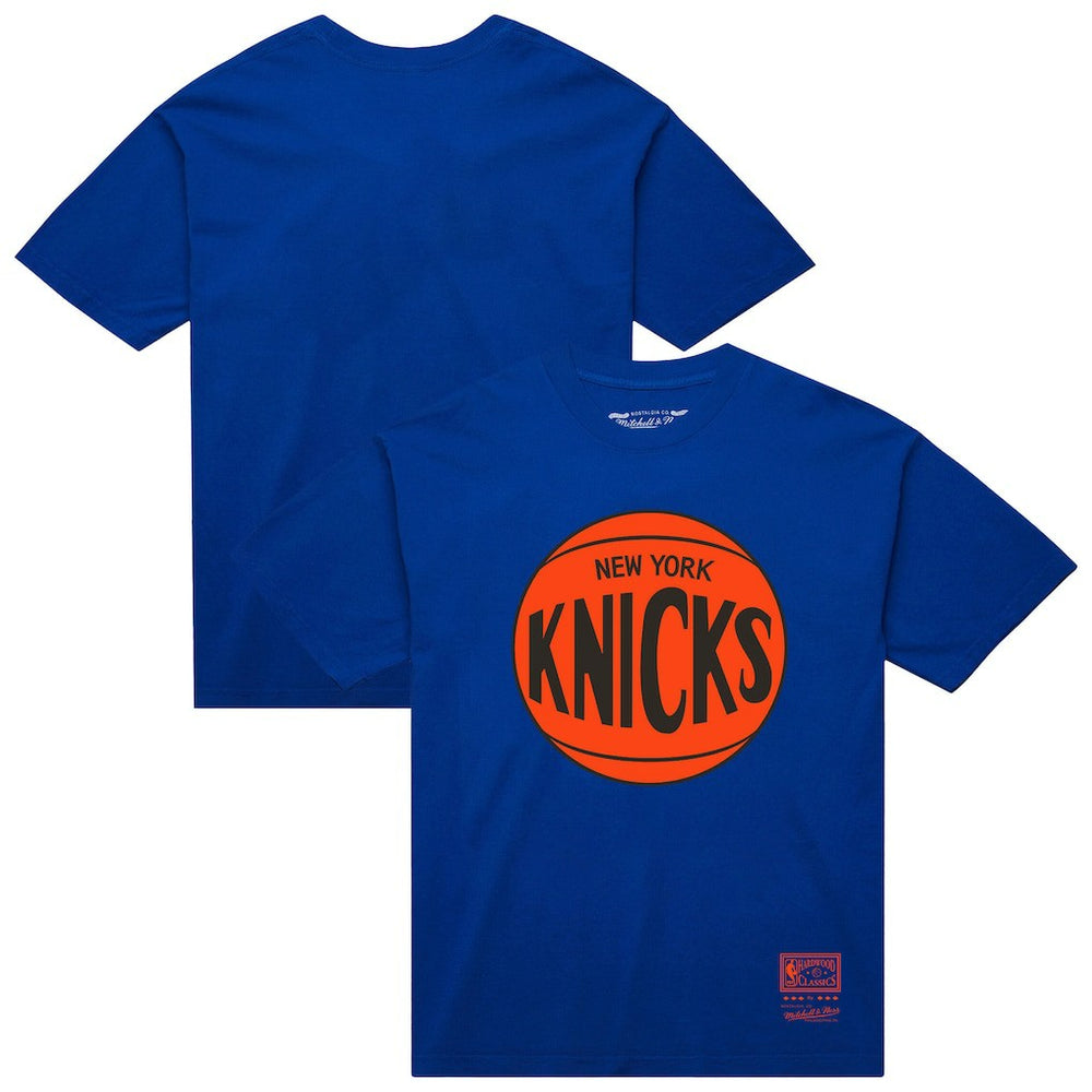 Blue New York Knicks Unisex Hardwood Classics MVP Logo T-Shirt | NBA