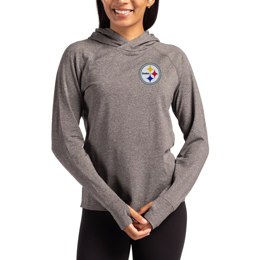 Pittsburgh Steelers Cutter & Buck Women's Primary Logo Adapt Knit Recycled Raglan Pullover Hoodie | NFL Hot