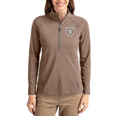 Las Vegas Raiders Cutter & Buck Women's Tonal Adapt Eco Knit Stretch Recycled Raglan Half-Zip Pullover | NFL New