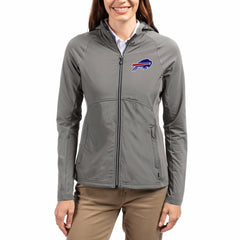 Buffalo Bills Cutter & Buck Women's Adapt Eco Knit Hybrid Recycled Raglan Full-Zip Hoodie Jacket | NFL New