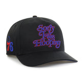 Black Philadelphia 76ers Brand Seen by '47 Sorry I Was Hooping Hitch Adjustable Hat | NBA