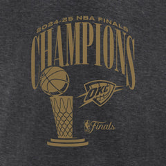 Heather Charcoal Oklahoma City Thunder Women's 2025 NBA Finals Champions Double Dribble V-Neck T-Shirt | NBA