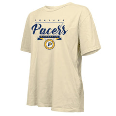 Cream Indiana Pacers Majestic Threads Women's Oversized T-Shirt | NBA