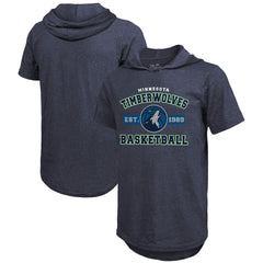 Navy Minnesota Timberwolves Majestic Threads Tri-Blend Hoodie T-Shirt | NBA