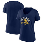 Navy Indiana Pacers Women's '90s Graphic V-Neck T-Shirt | NBA