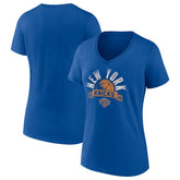 Blue New York Knicks Women's '90s Graphic V-Neck T-Shirt | NBA