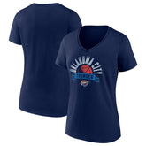 Navy Oklahoma City Thunder Women's '90s Graphic V-Neck T-Shirt | NBA