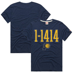 Navy Indiana Pacers Homage Unisex The "1-1414" Comeback Record Tri-Blend T-Shirt | NBA