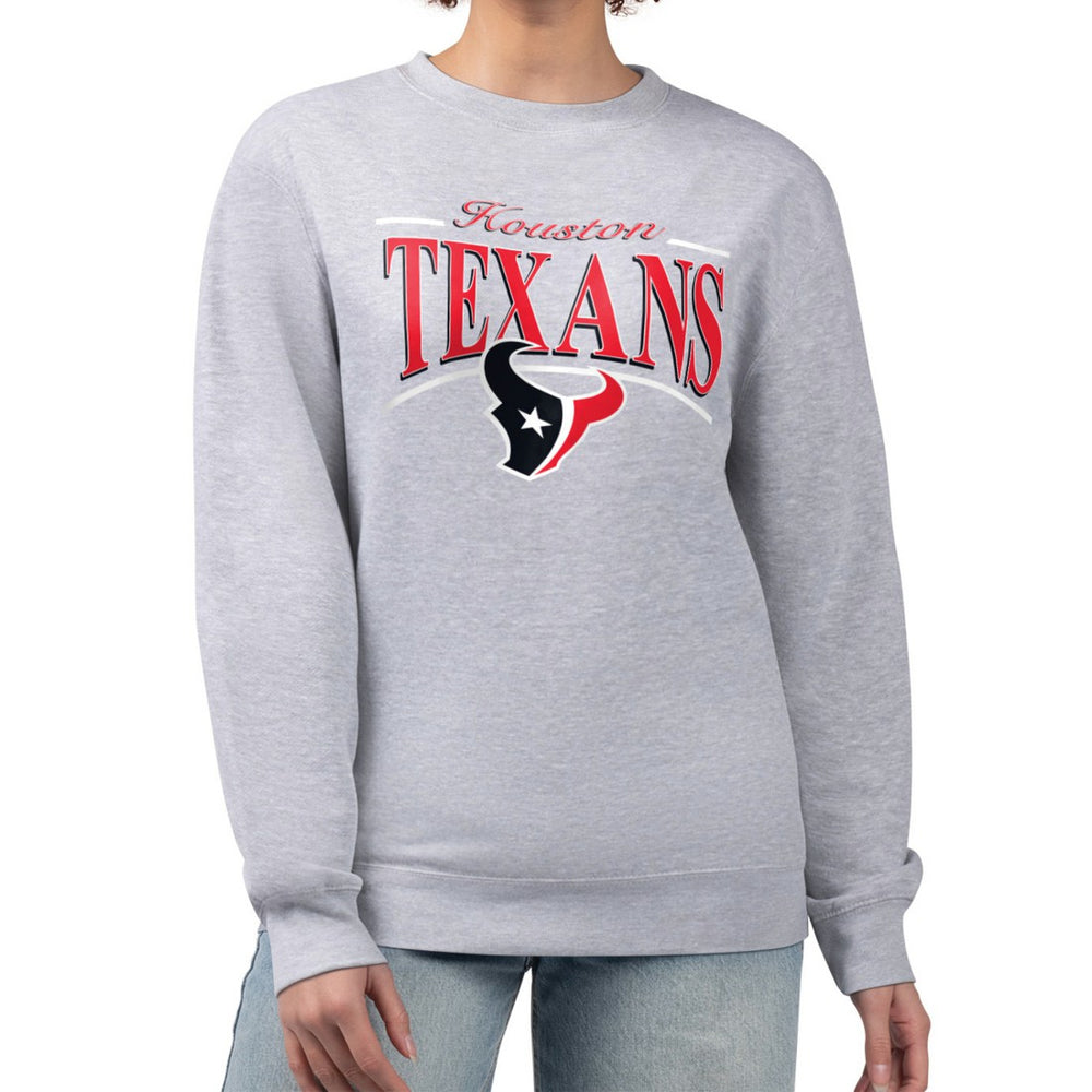 Houston Texans Starter Women's Arch Stripe Fleece Pullover Sweatshirt | NFL Discount