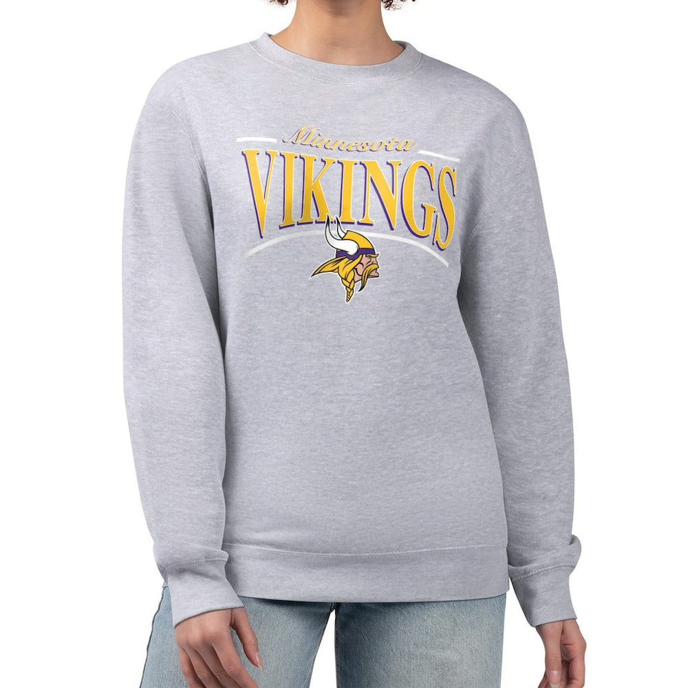 Minnesota Vikings Starter Women's Arch Stripe Fleece Pullover Sweatshirt | NFL Hot