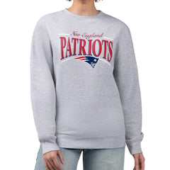 New England Patriots Starter Women's Arch Stripe Fleece Pullover Sweatshirt | NFL Outlet