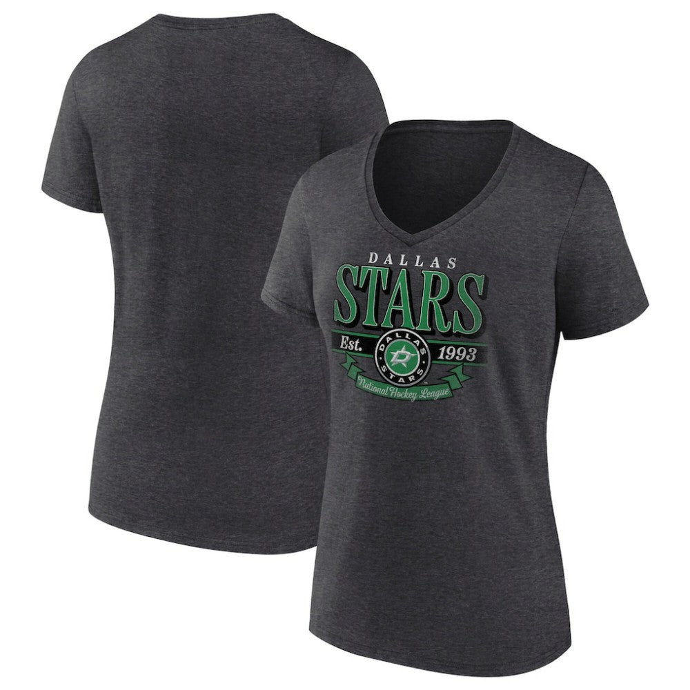 Dallas Stars Women's Retro Banner V-Neck T-Shirt - NHL T-shirts