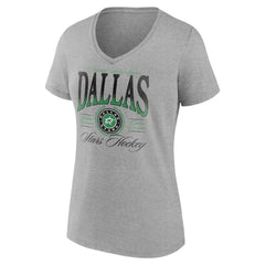 Dallas Stars Women's Retro Script V-Neck T-Shirt - NHL T-shirts