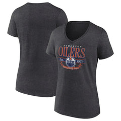 Edmonton Oilers Women's Retro Banner V-Neck T-Shirt - NHL T-shirts
