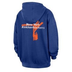 Blue New York Knicks Courtside Club Premium Hoodie | NBA