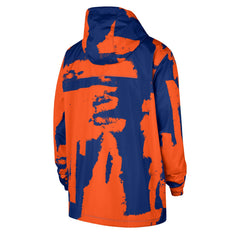 Blue/Orange New York Knicks Courtside Club Premium Woven Full-Zip Hooded Jacket | NBA