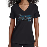 Carolina Panthers Starter Women's Groovy Script V-Neck T-Shirt | NFL Sale