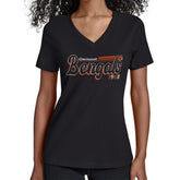 Cincinnati Bengals Starter Women's Groovy Script V-Neck T-Shirt | NFL Near me