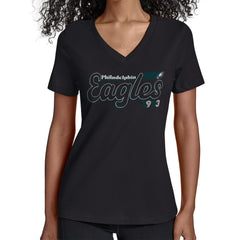 Philadelphia Eagles Starter Women's Groovy Script V-Neck T-Shirt | NFL Near me