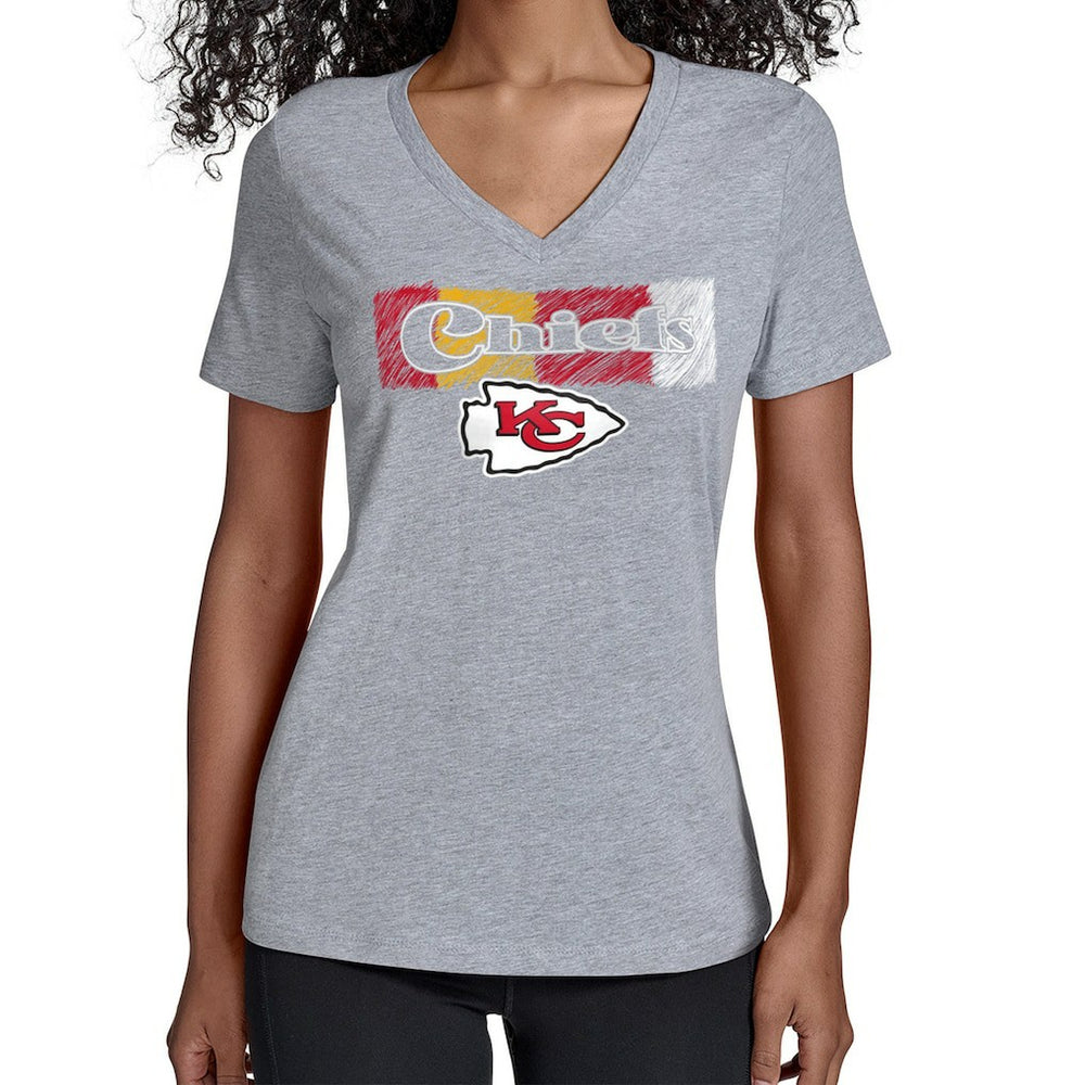 Kansas City Chiefs Starter Women's Color Shading V-Neck T-Shirt | NFL On sale