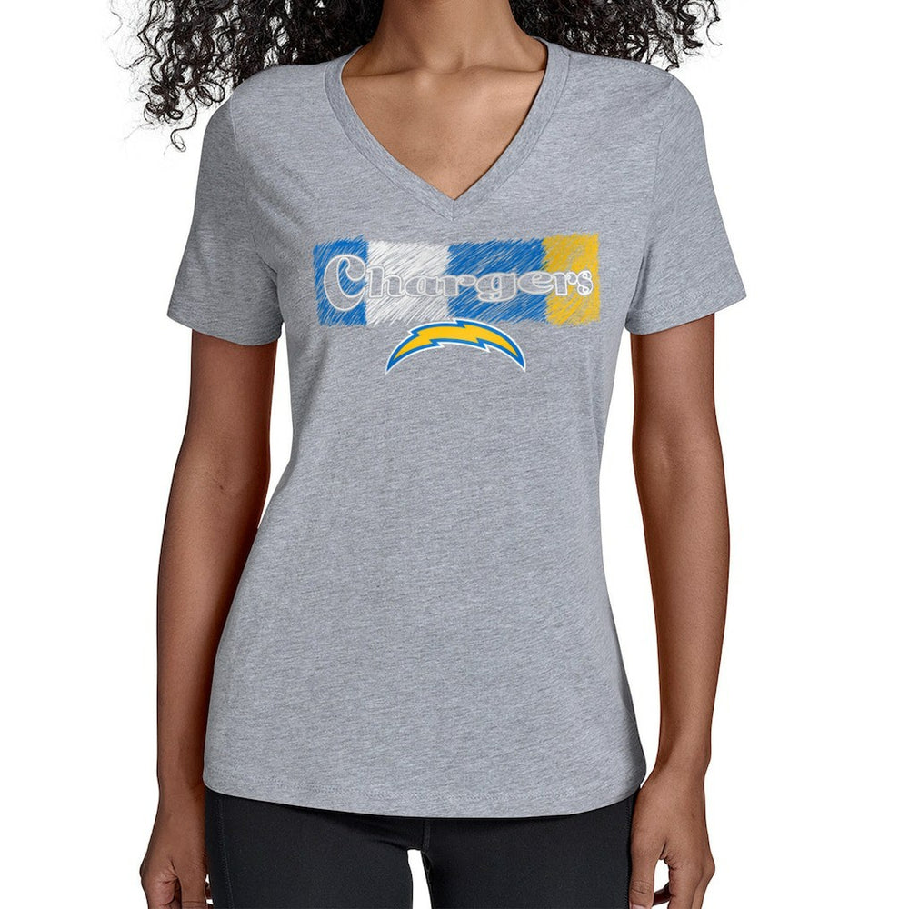 Los Angeles Chargers Starter Women's Color Shading V-Neck T-Shirt | NFL Hot