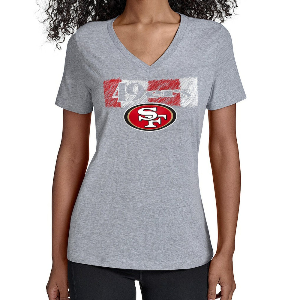 San Francisco 49ers Starter Women's Color Shading V-Neck T-Shirt | NFL New