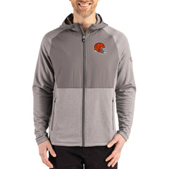Cleveland Browns Cutter & Buck Peshastin Eco Fleece Recycled Raglan Full-Zip Tri-Blend Hybrid Jacket | NFL US