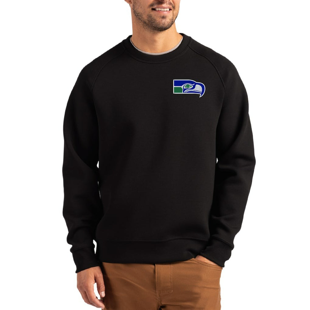 Seattle Seahawks Cutter & Buck Throwback Roam Recycled Raglan Pullover Sweatshirt | NFL Hot