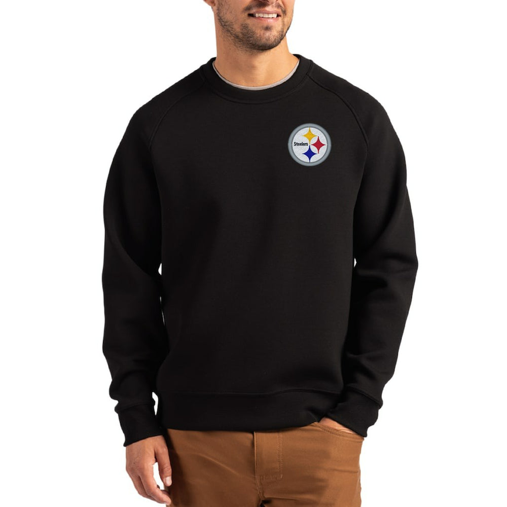 Pittsburgh Steelers Cutter & Buck Primary Logo Roam Recycled Raglan Pullover Sweatshirt | NFL Near me